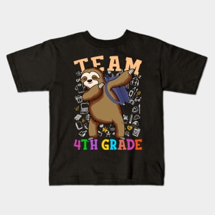 Dabbing Sloth 4th Grade Team Back To School Shirt Boys Girls Kids T-Shirt